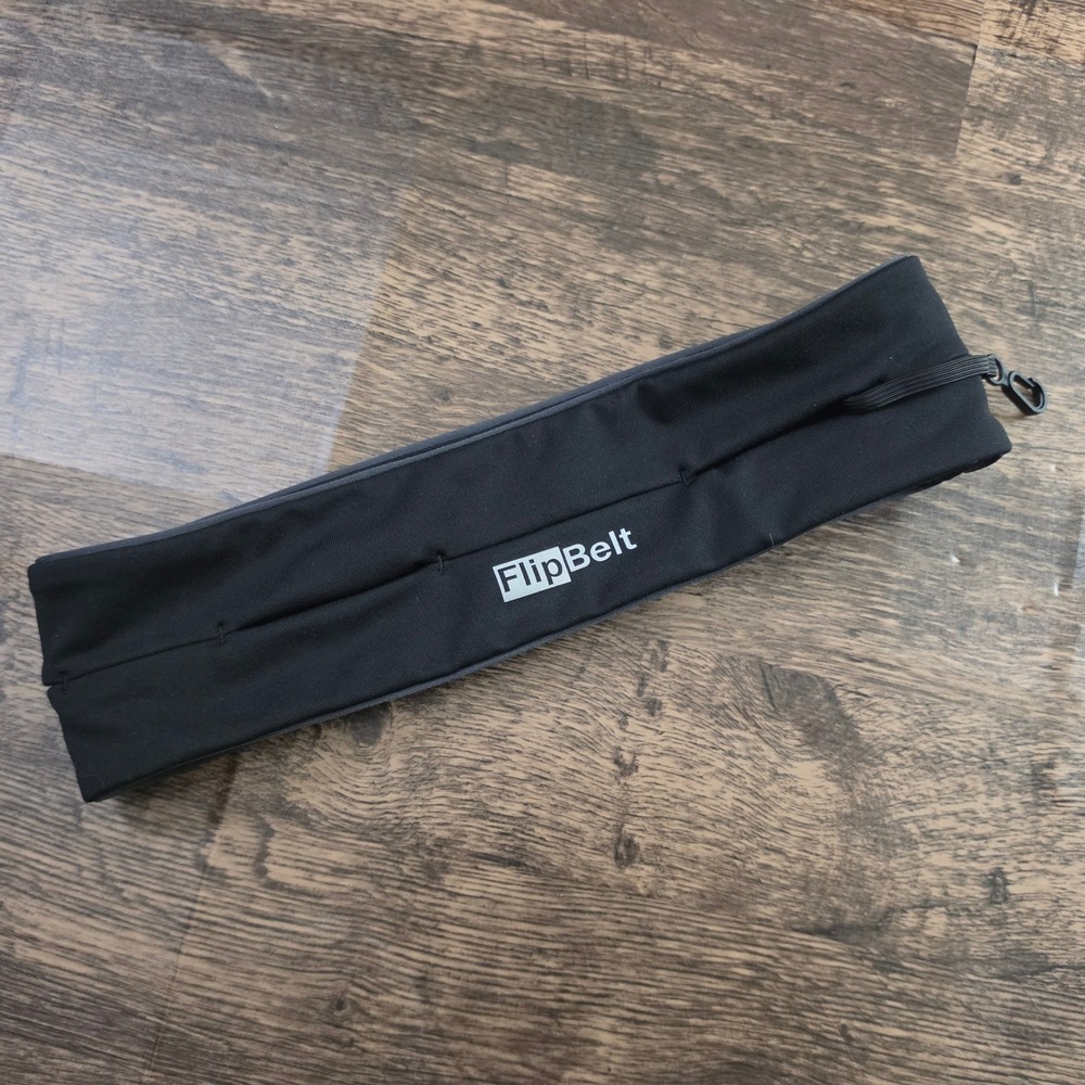 FLIPBELT Classic Running Belt Womens Medium Black Athletic Waist Pack Pouch